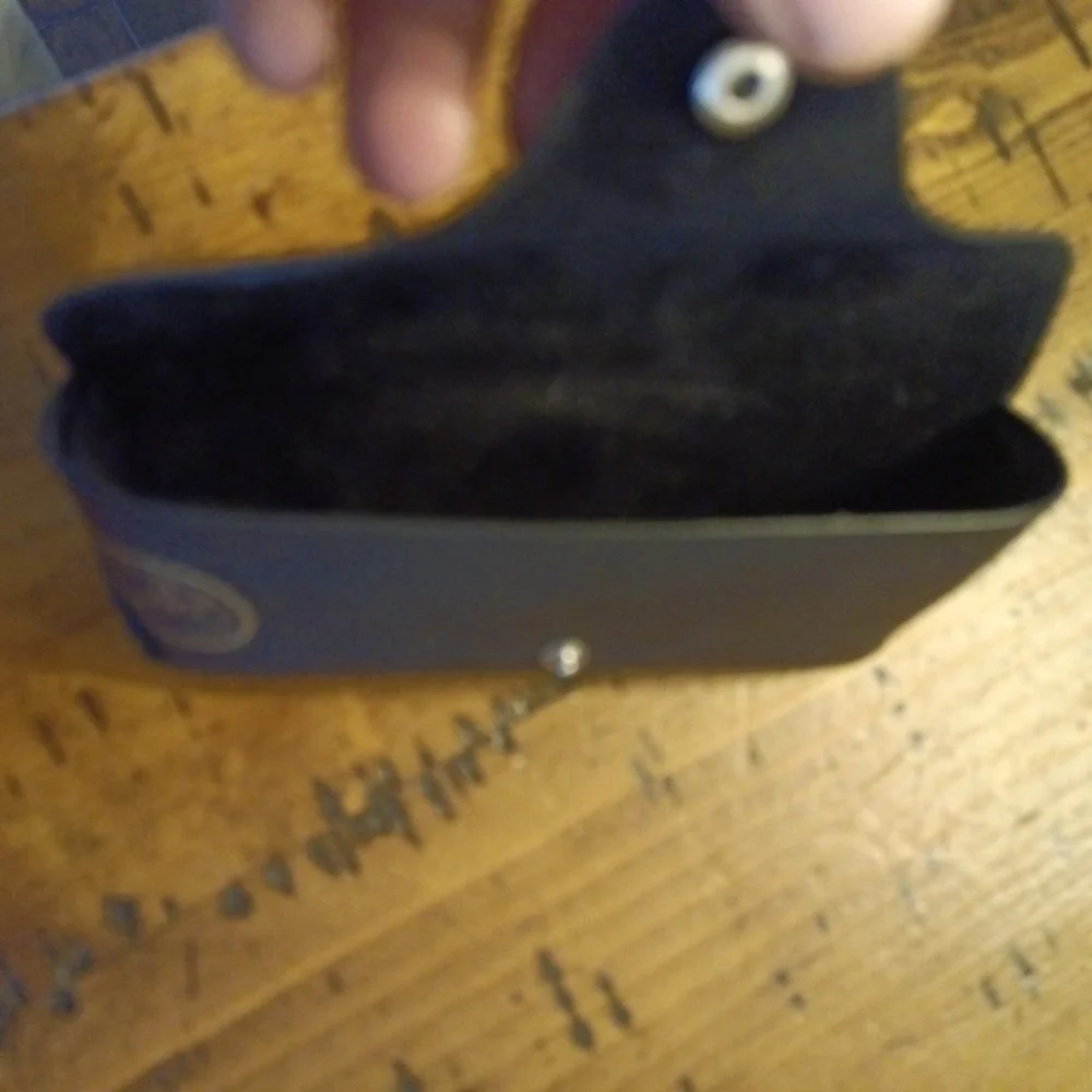 Ray Ban Sunglasses Case Black Pebbled Leather Snap Soft Eyewear Protector c1